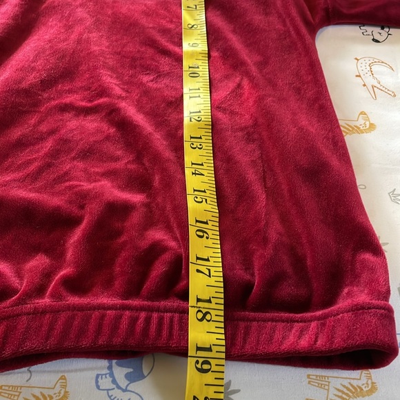 Xtraordinary Velour Track Suit, Deep Red w/ bedazzled Hearts on Sleeve, girls M - Picture 12 of 14